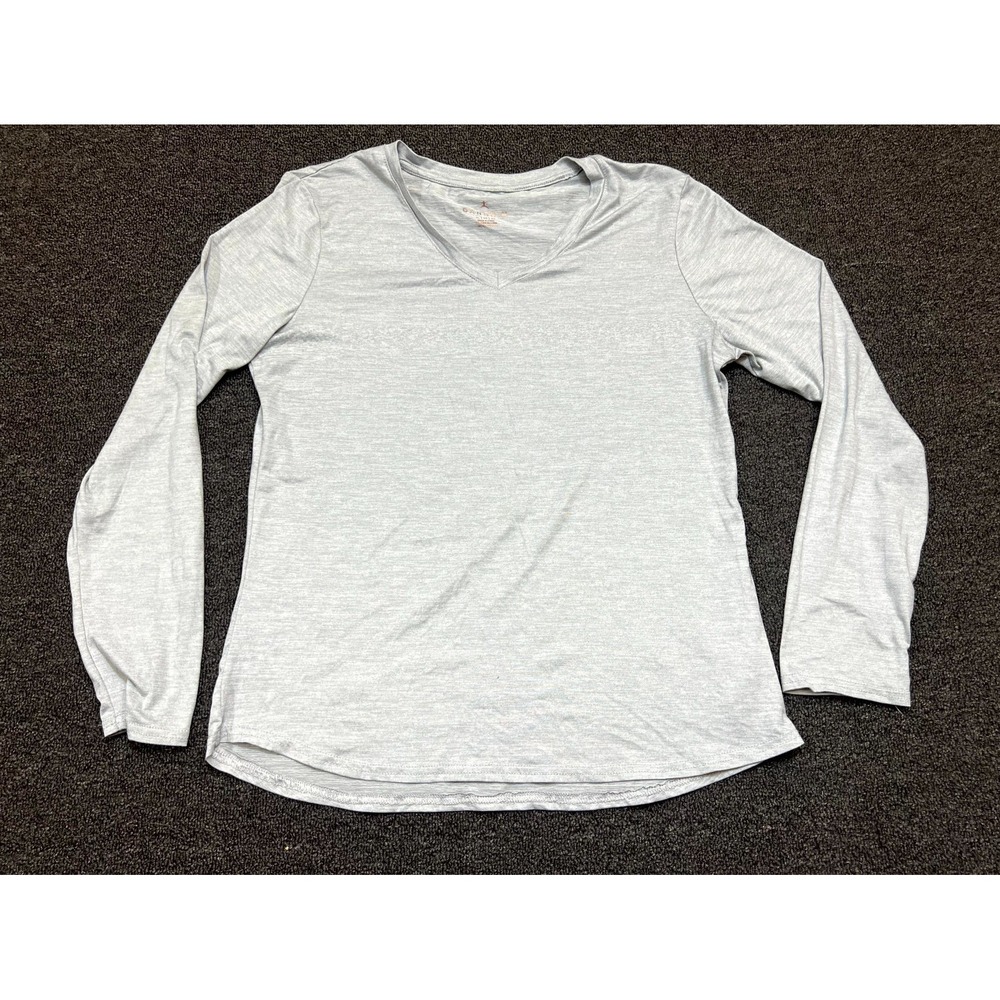Danskin Top Womens XL Heather Gray Stretch Comfort Athletic Running Casual Wear